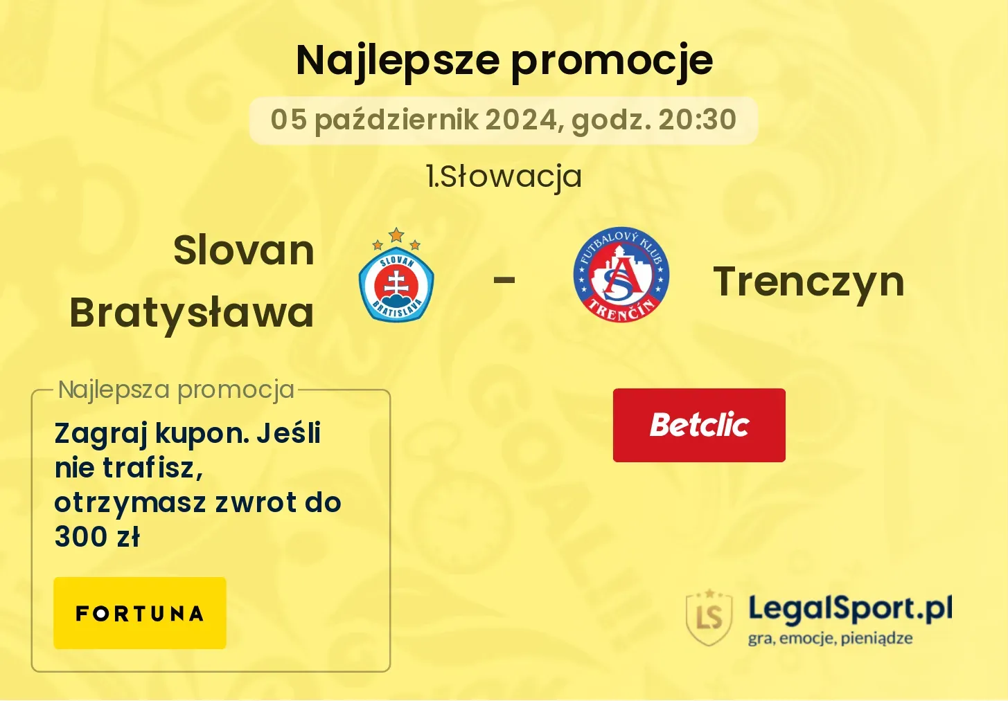 Slovan Bratysława - Trenczyn promocje bonusy na mecz