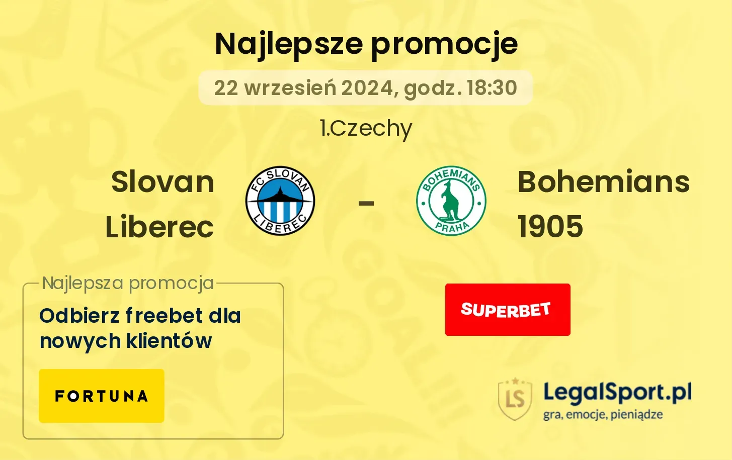 Slovan Liberec - Bohemians 1905 promocje bonusy na mecz