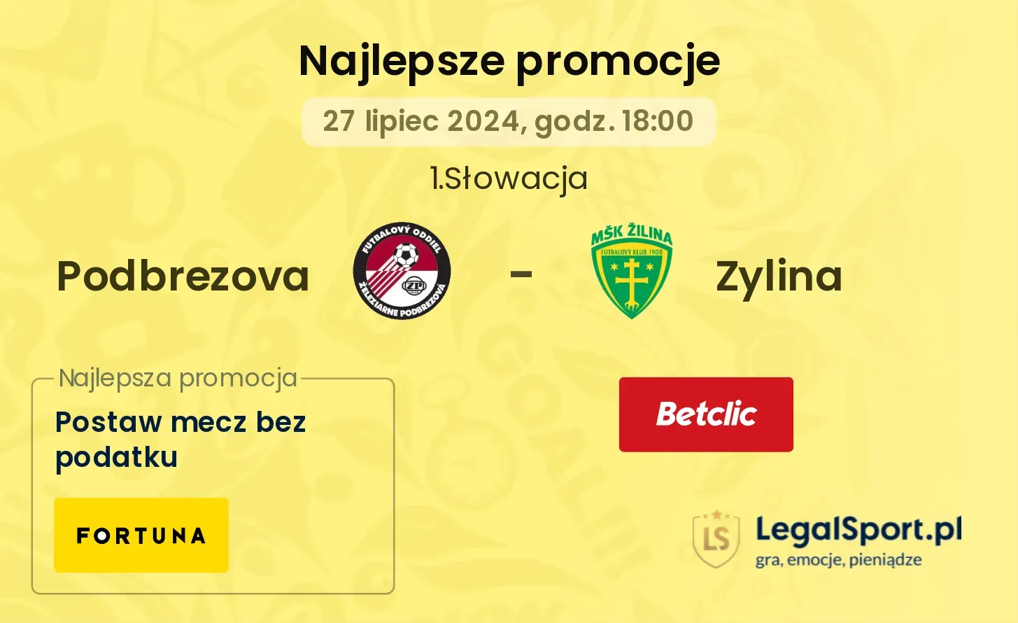 Podbrezova - Zylina promocje bonusy na mecz