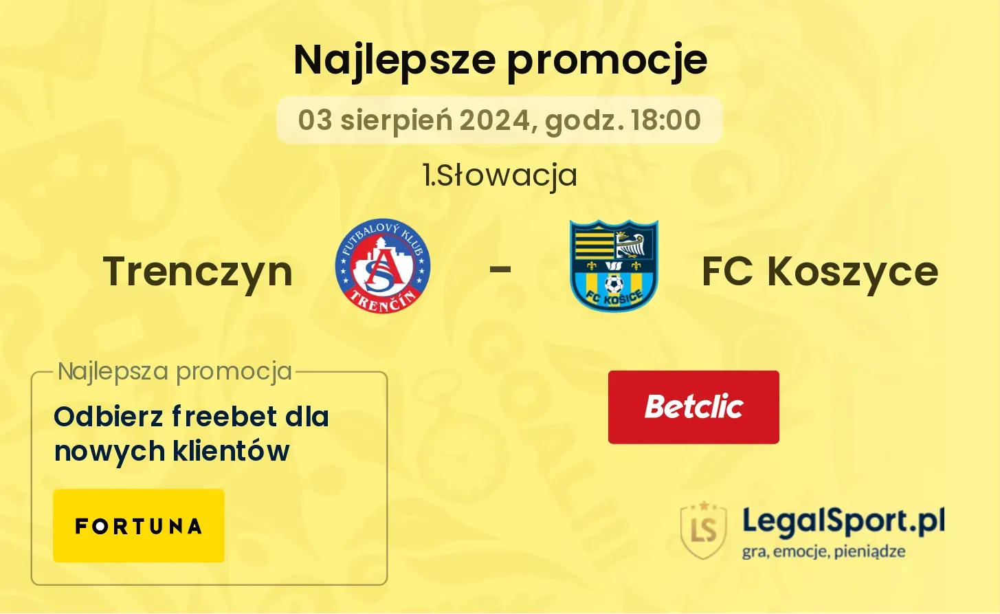 Trenczyn - FC Koszyce promocje bonusy na mecz