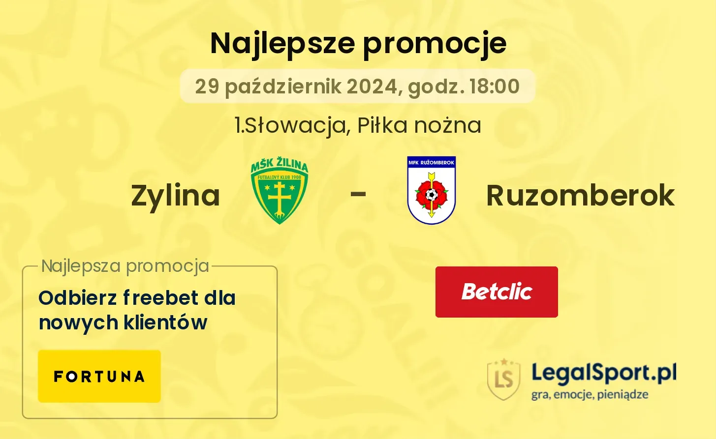 Zylina - Ruzomberok promocje bonusy na mecz