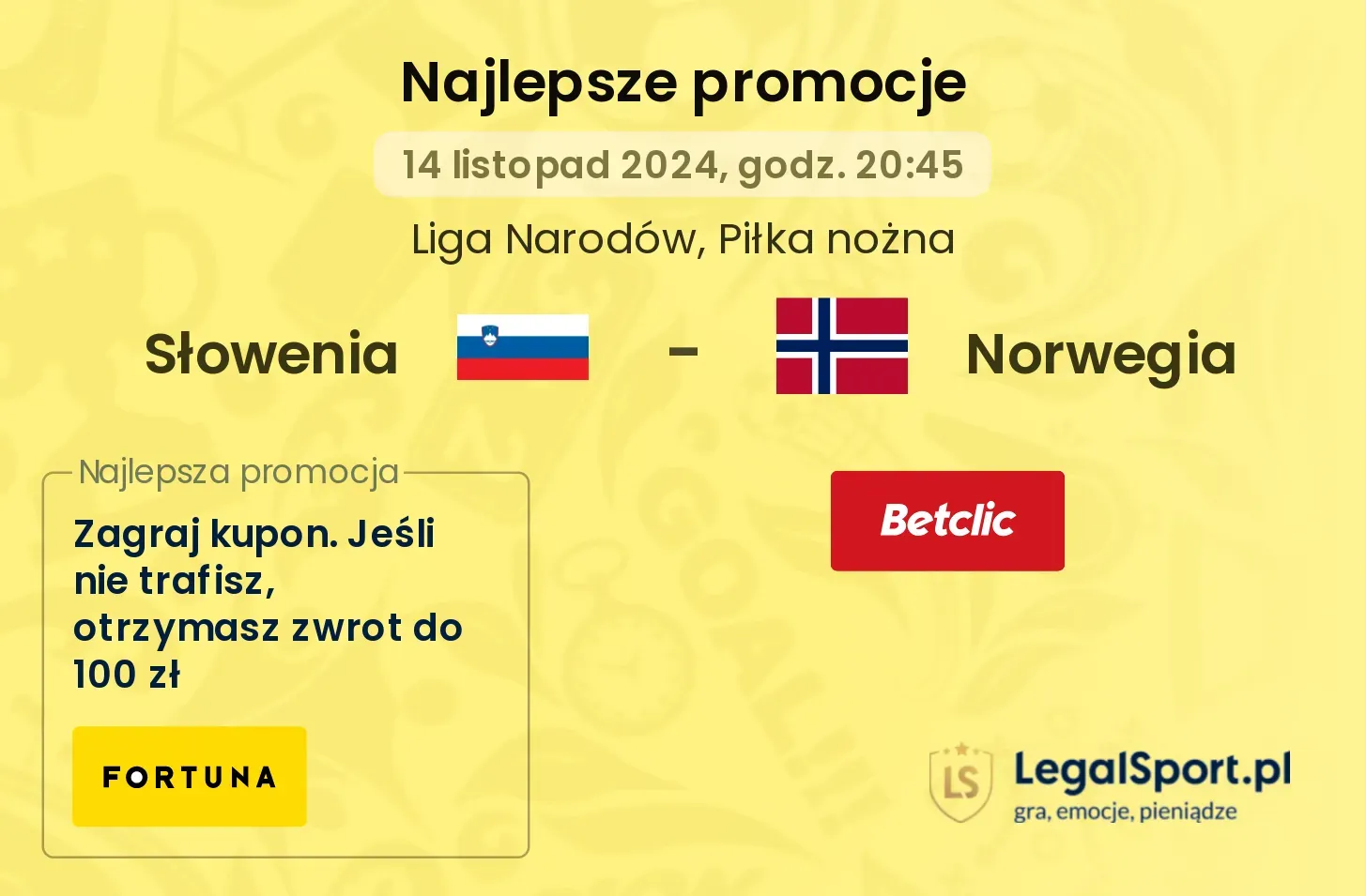 Słowenia - Norwegia promocje bonusy na mecz