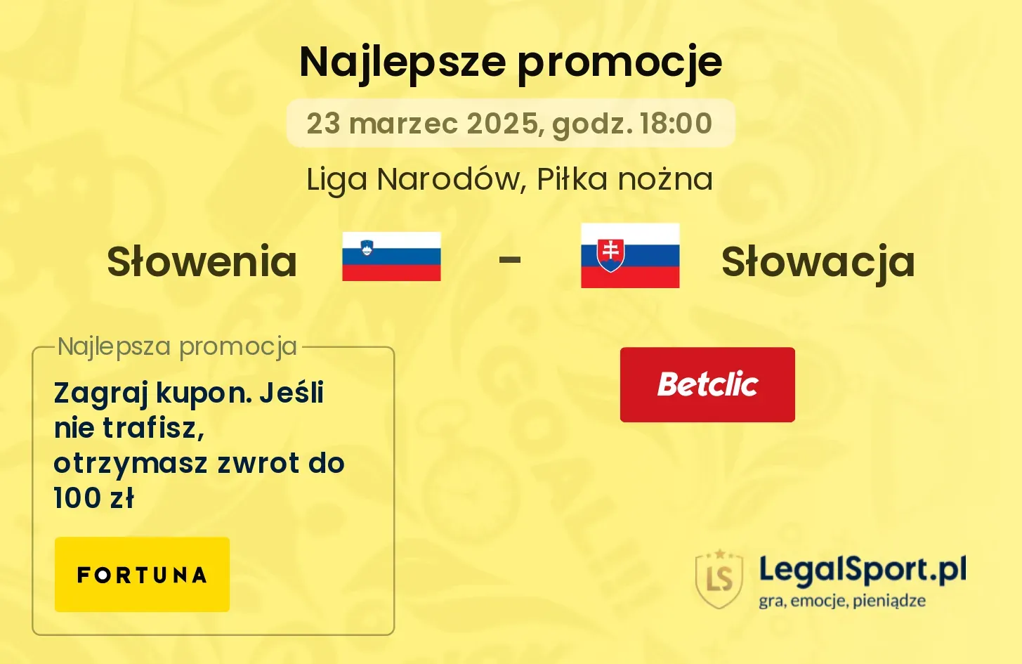 Słowenia - Słowacja promocje bonusy na mecz