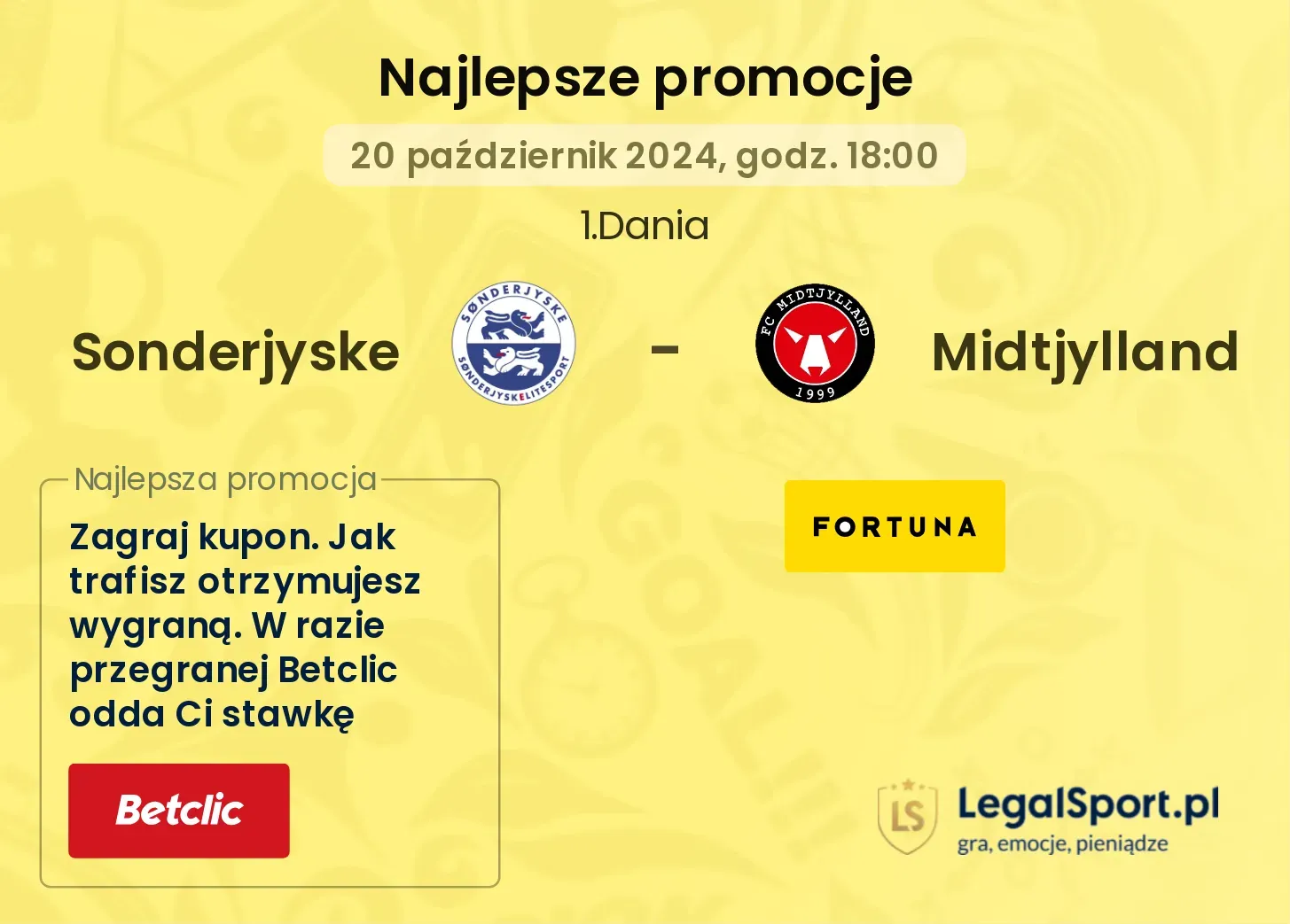 Sonderjyske - Midtjylland promocje bonusy na mecz