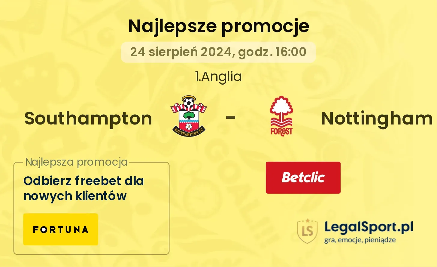 Southampton - Nottingham promocje bonusy na mecz