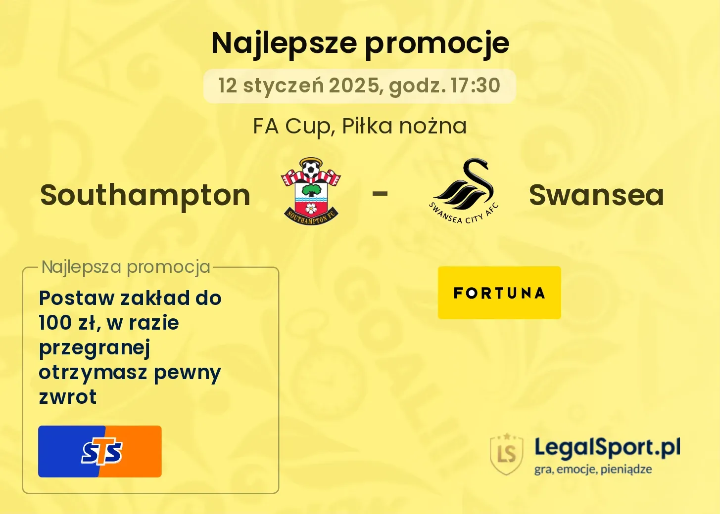 Southampton - Swansea promocje bonusy na mecz