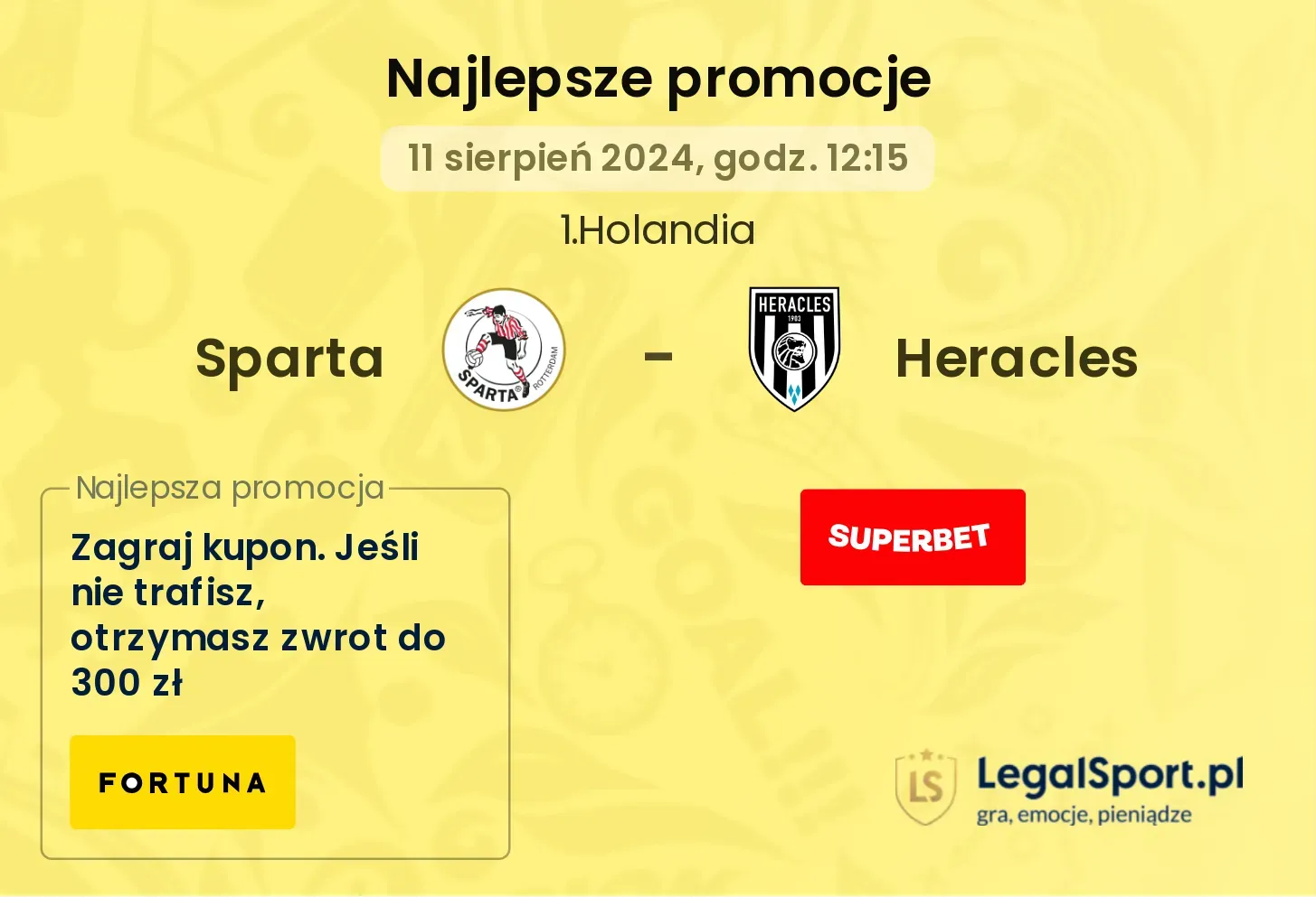 Sparta - Heracles promocje bonusy na mecz