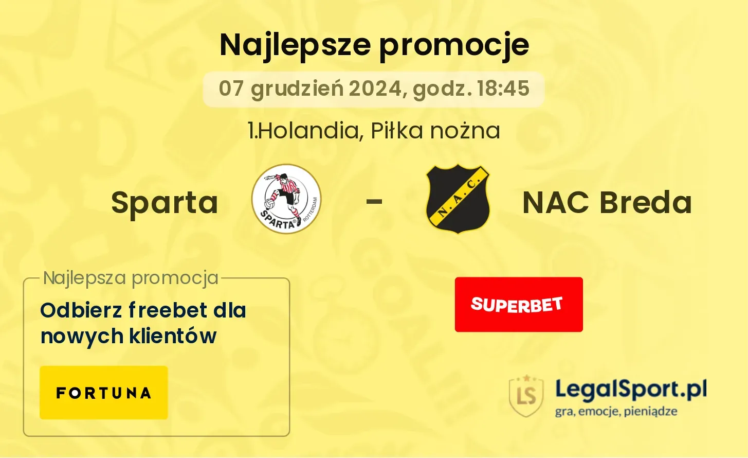 Sparta - NAC Breda promocje bonusy na mecz