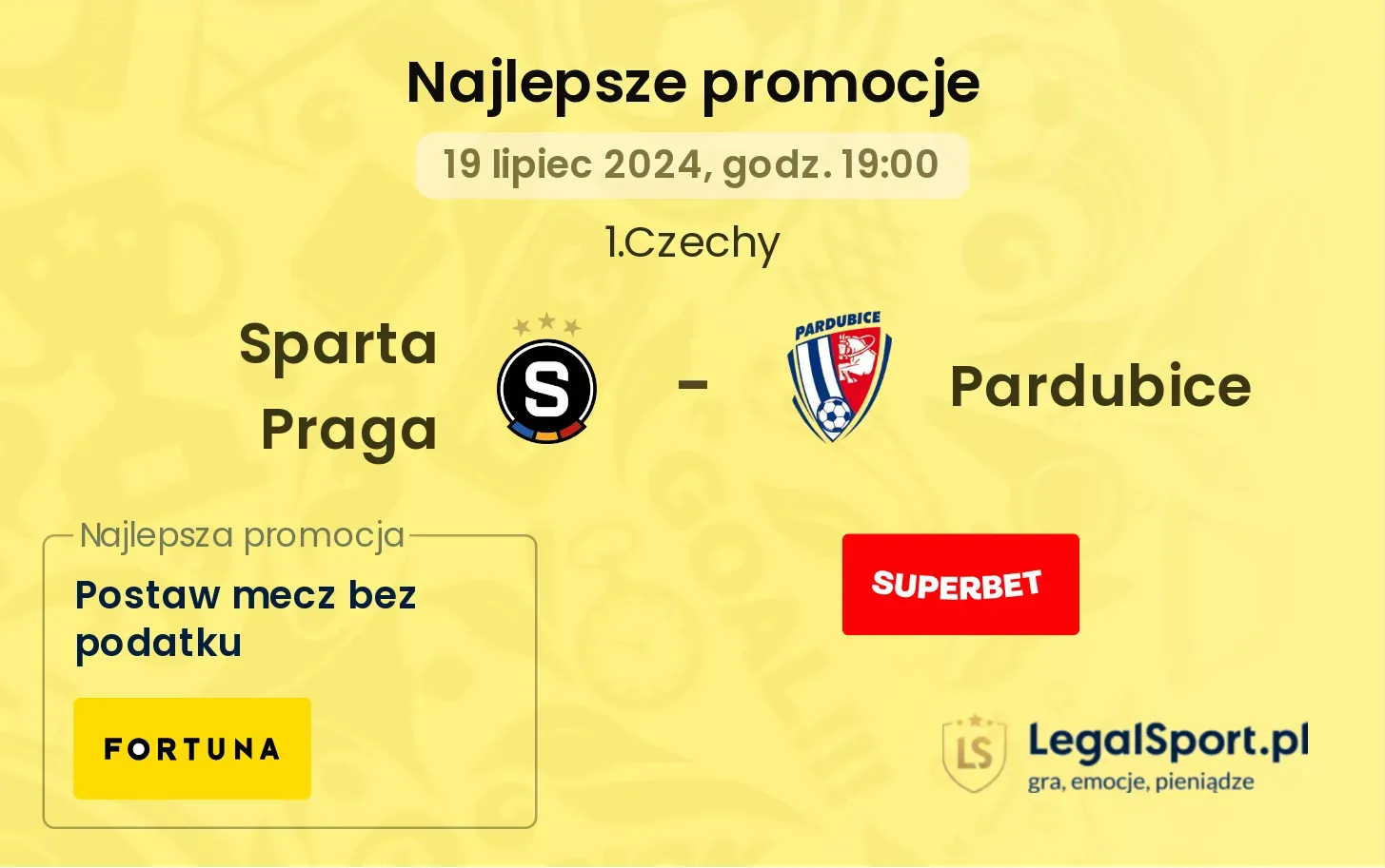 Sparta Praga - Pardubice promocje bonusy na mecz