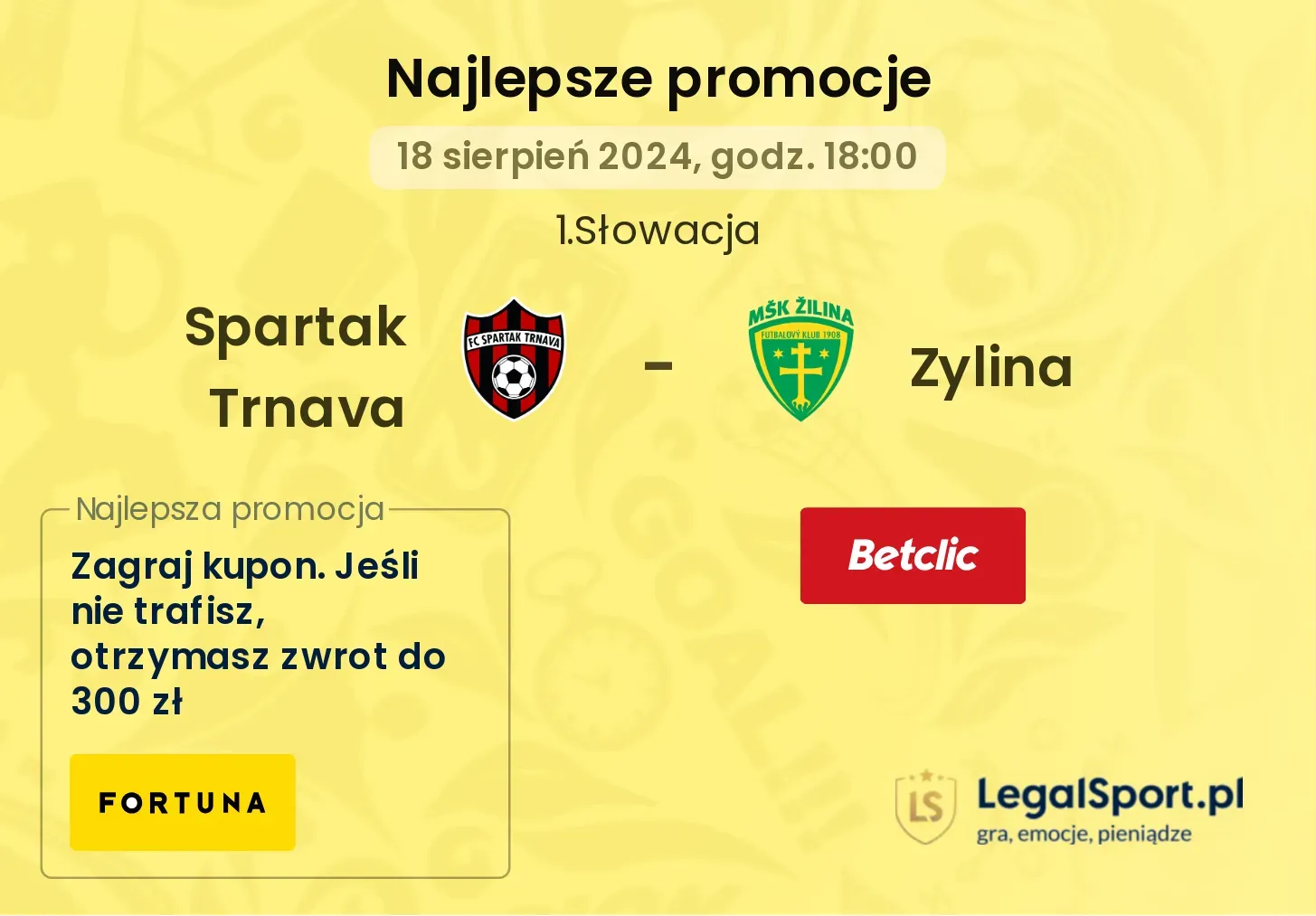 Spartak Trnava - Zylina promocje bonusy na mecz