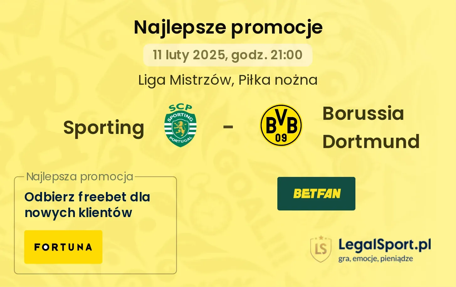 Sporting - Borussia Dortmund promocje bonusy na mecz