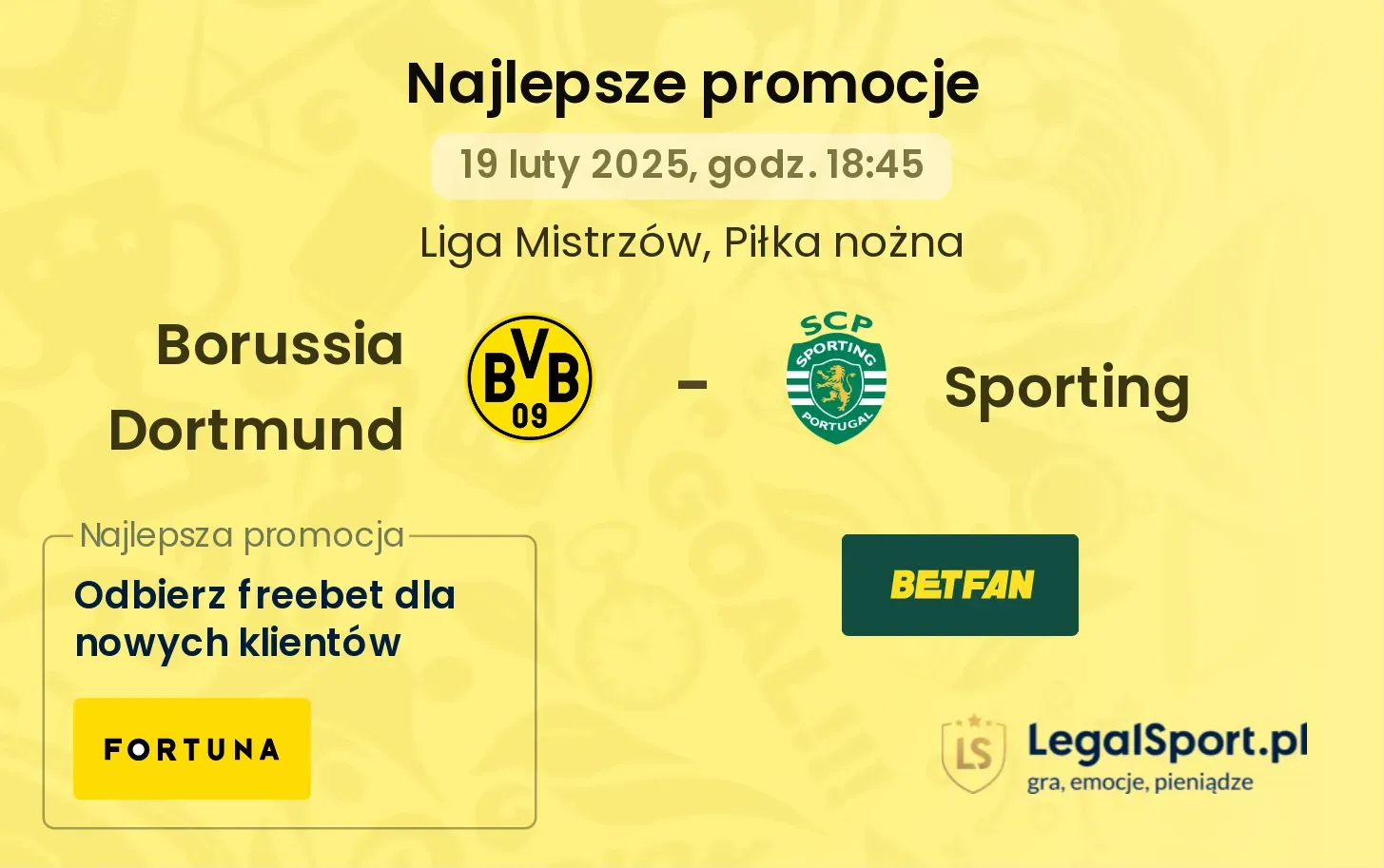 Sporting - Borussia Dortmund promocje u bukmacherów