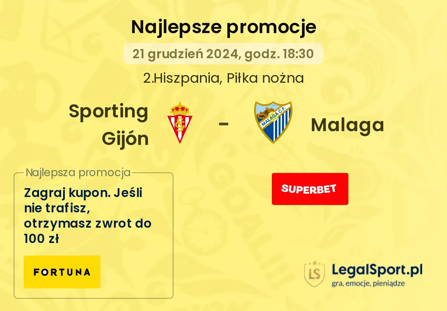 Sporting Gijón - Malaga promocje bonusy na mecz