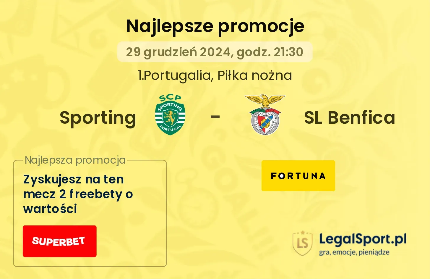 Sporting - SL Benfica promocje bonusy na mecz