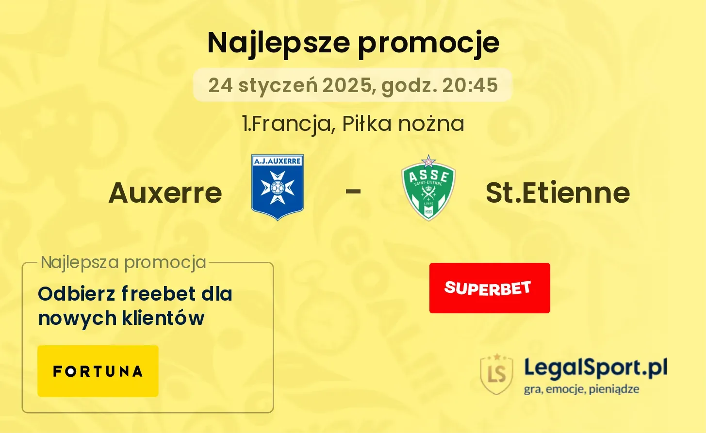 Auxerre - St.Etienne promocje u bukmacherów