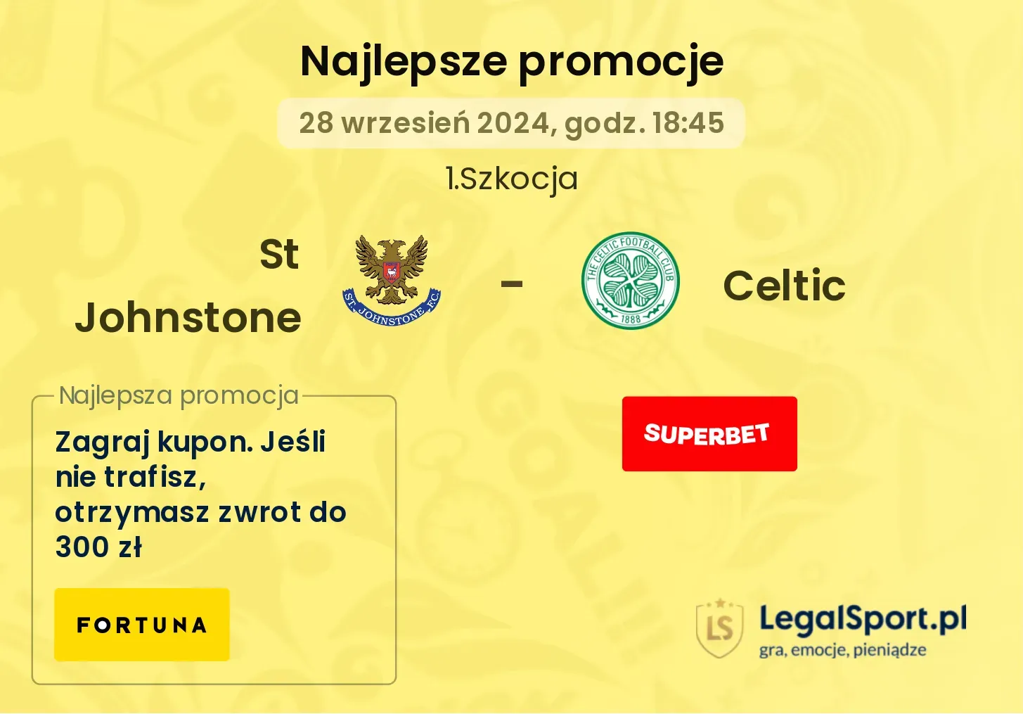 St Johnstone - Celtic promocje bonusy na mecz