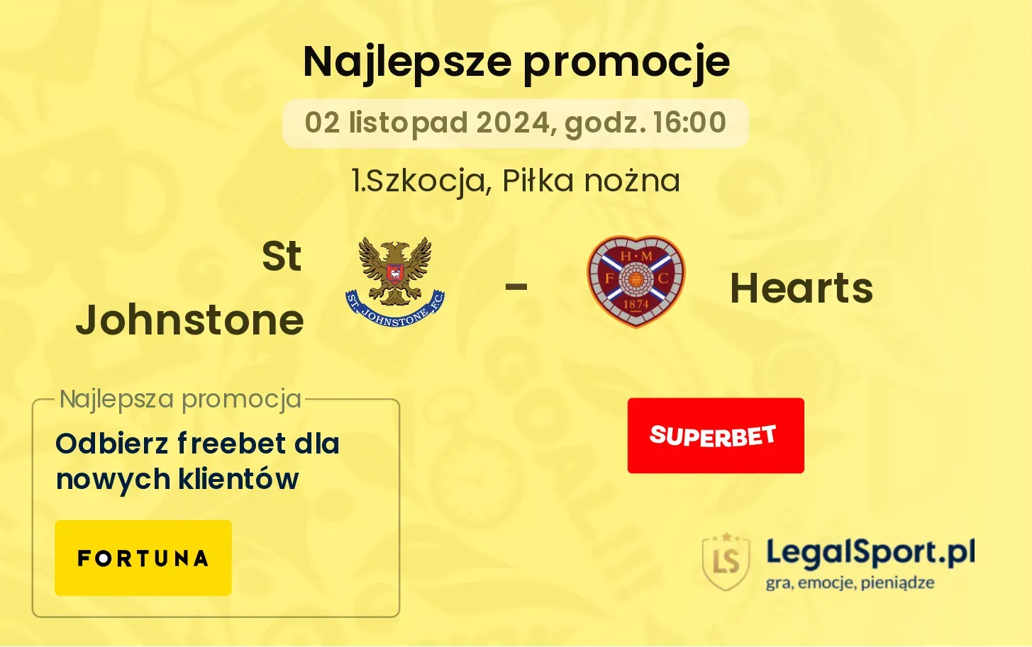 St Johnstone - Hearts promocje bonusy na mecz