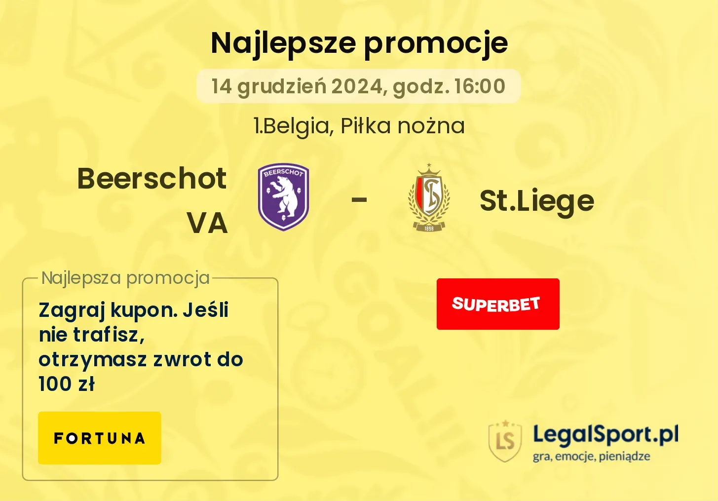 Beerschot VA - St.Liege promocje u bukmacherów