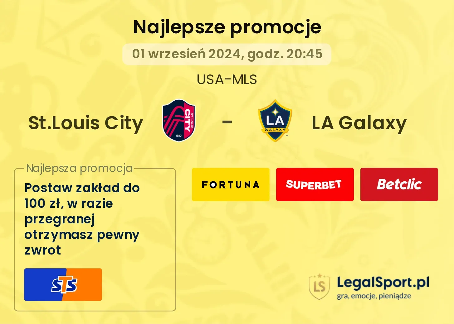 St.Louis City - LA Galaxy promocje bonusy na mecz