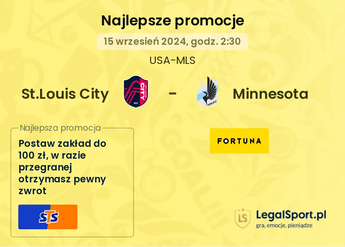 St.Louis City - Minnesota promocje bonusy na mecz