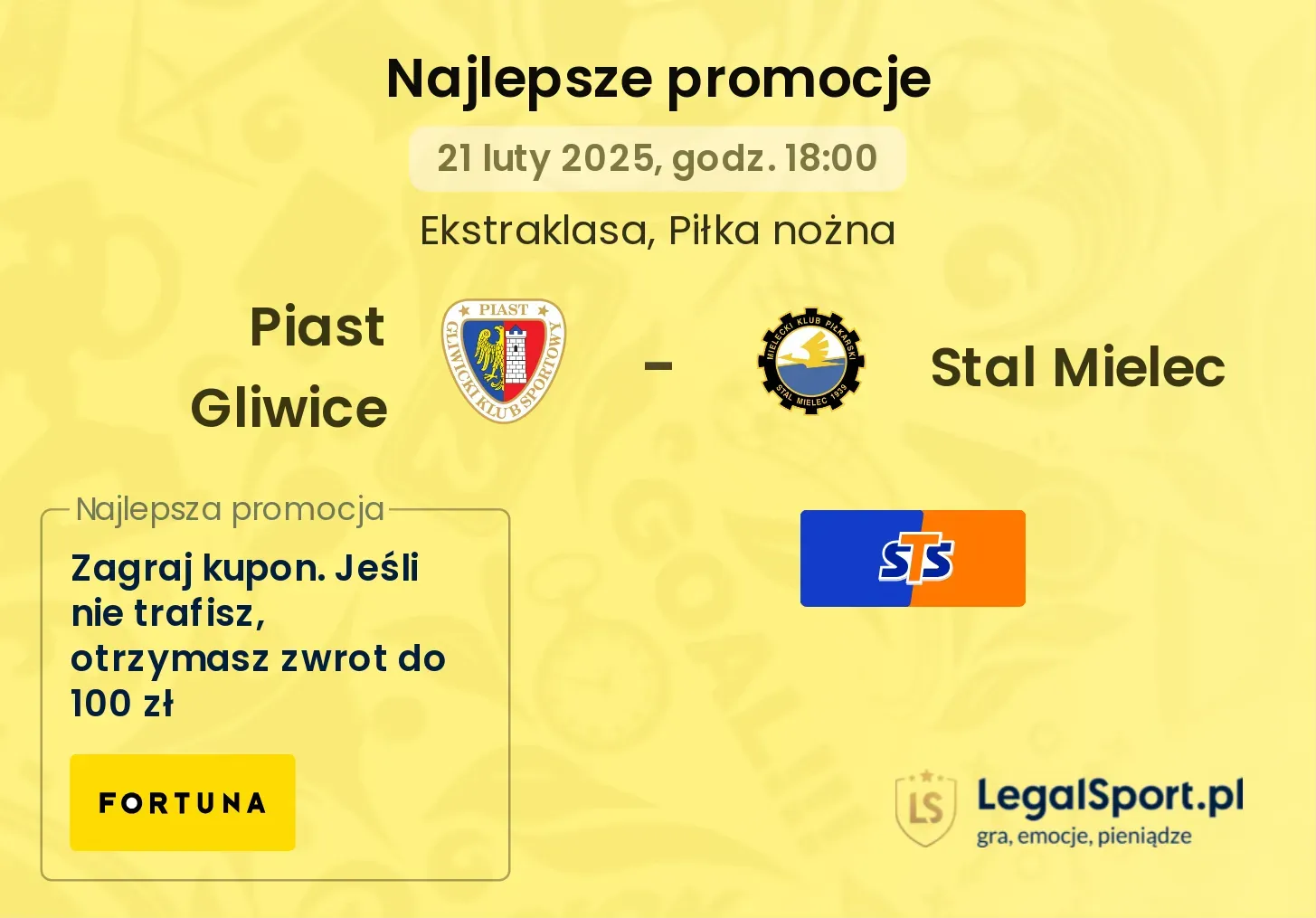 Piast Gliwice - Stal Mielec promocje u bukmacherów