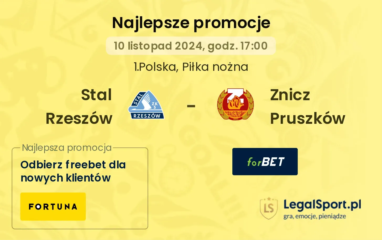 Stal Rzeszów - Znicz Pruszków promocje bonusy na mecz