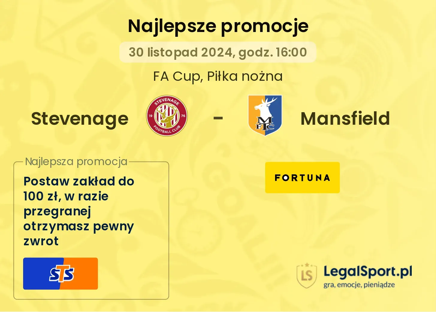 Stevenage - Mansfield promocje bonusy na mecz