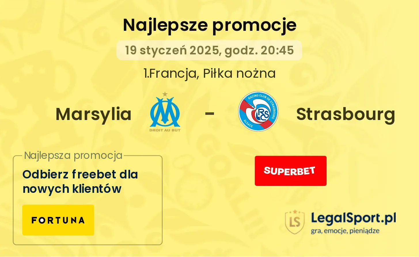 Marsylia - Strasbourg promocje u bukmacherów