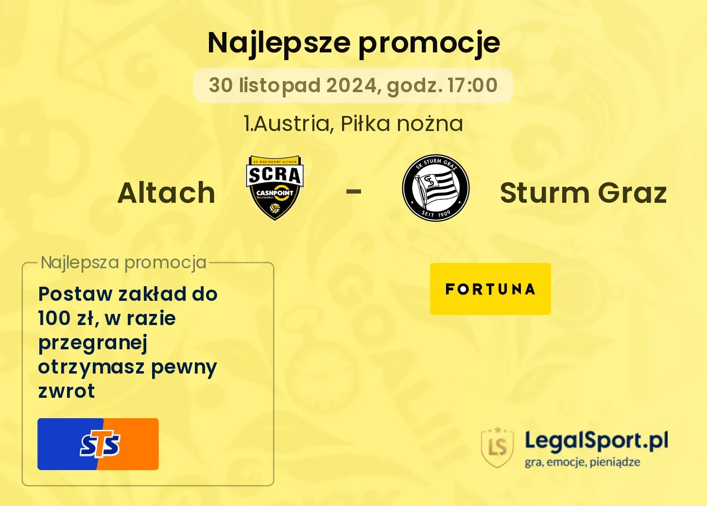 Altach - Sturm Graz promocje bukmacherskie