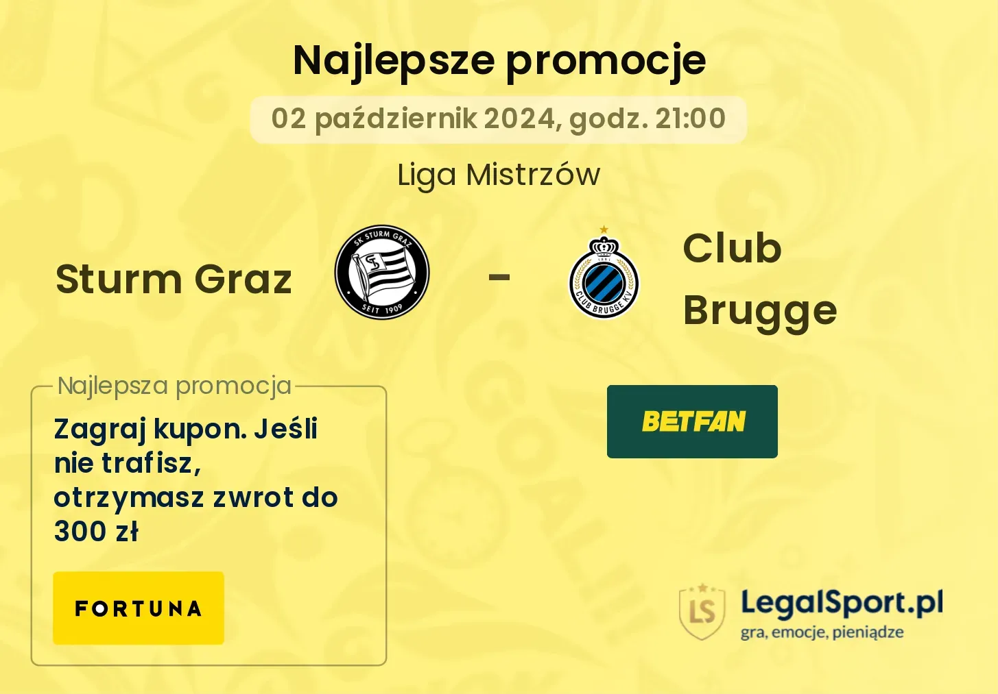 Sturm Graz - Club Brugge promocje bonusy na mecz