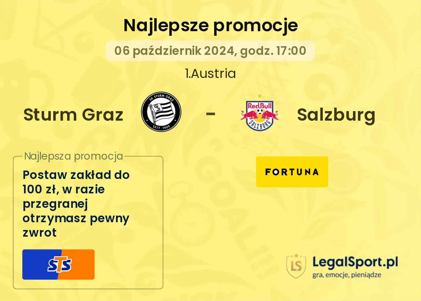 Sturm Graz - Salzburg promocje bonusy na mecz