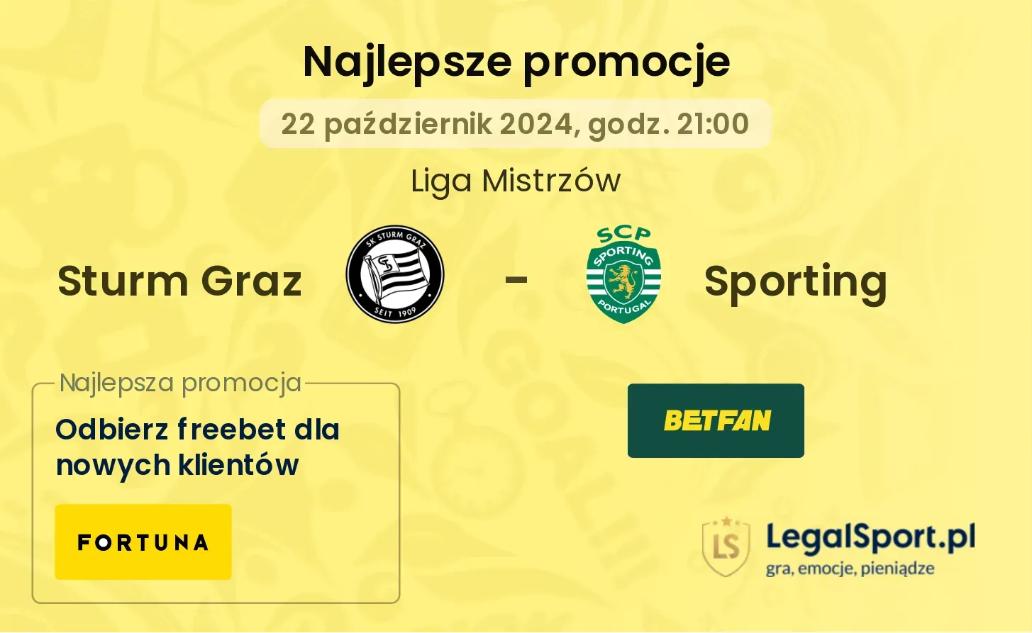 Sturm Graz - Sporting promocje bonusy na mecz