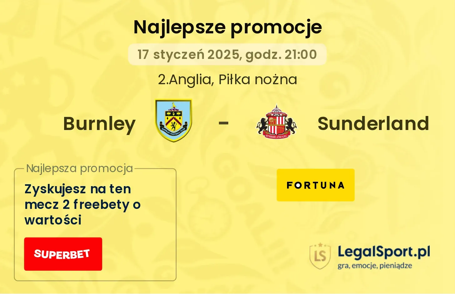 Burnley - Sunderland promocje bukmacherskie