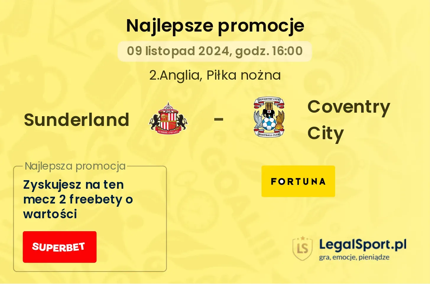 Sunderland - Coventry City promocje bonusy na mecz