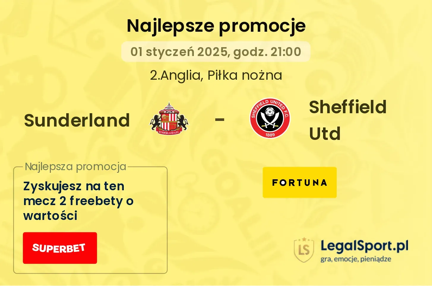 Sunderland - Sheffield Utd promocje bonusy na mecz