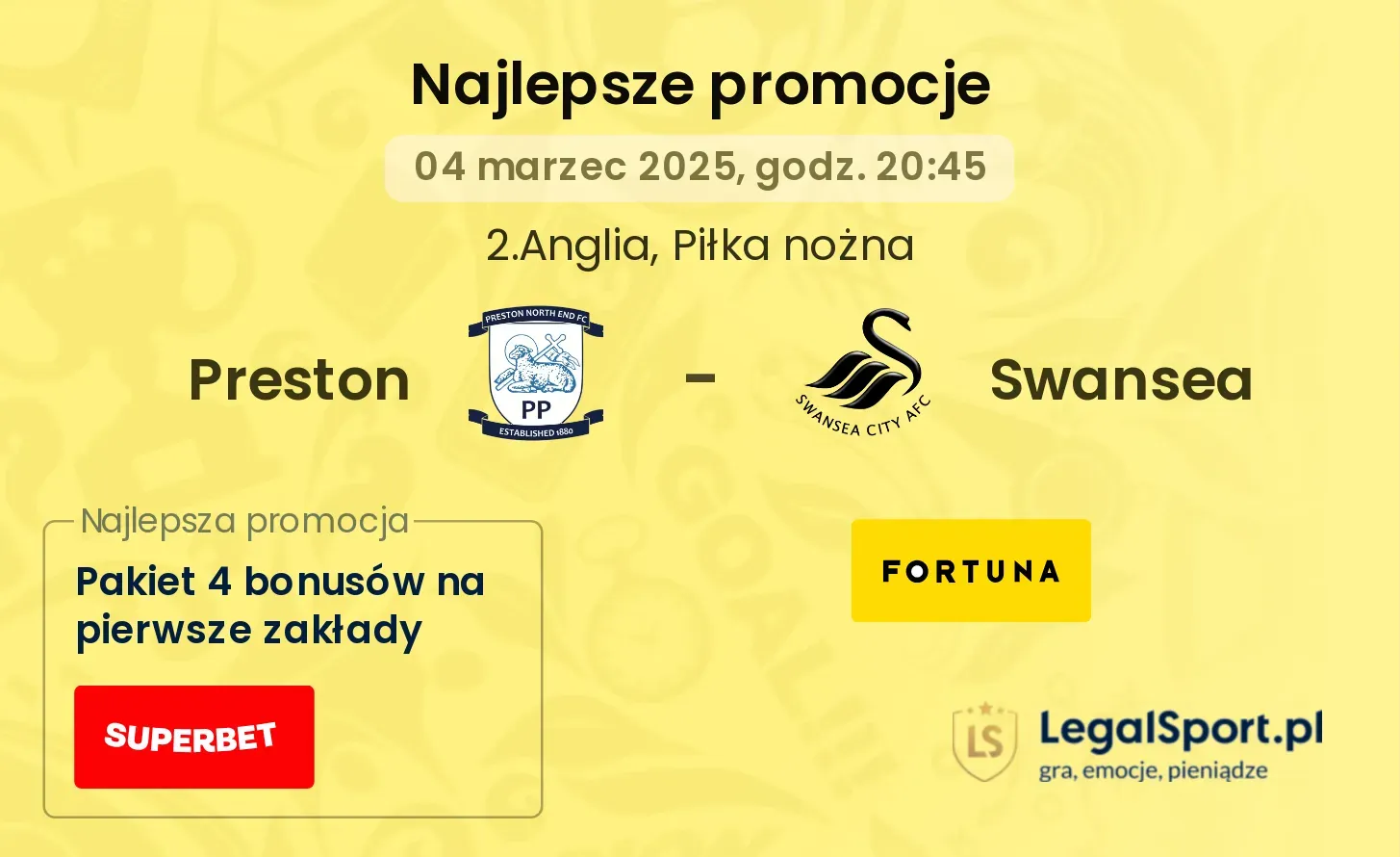 Preston - Swansea promocje u bukmacherów