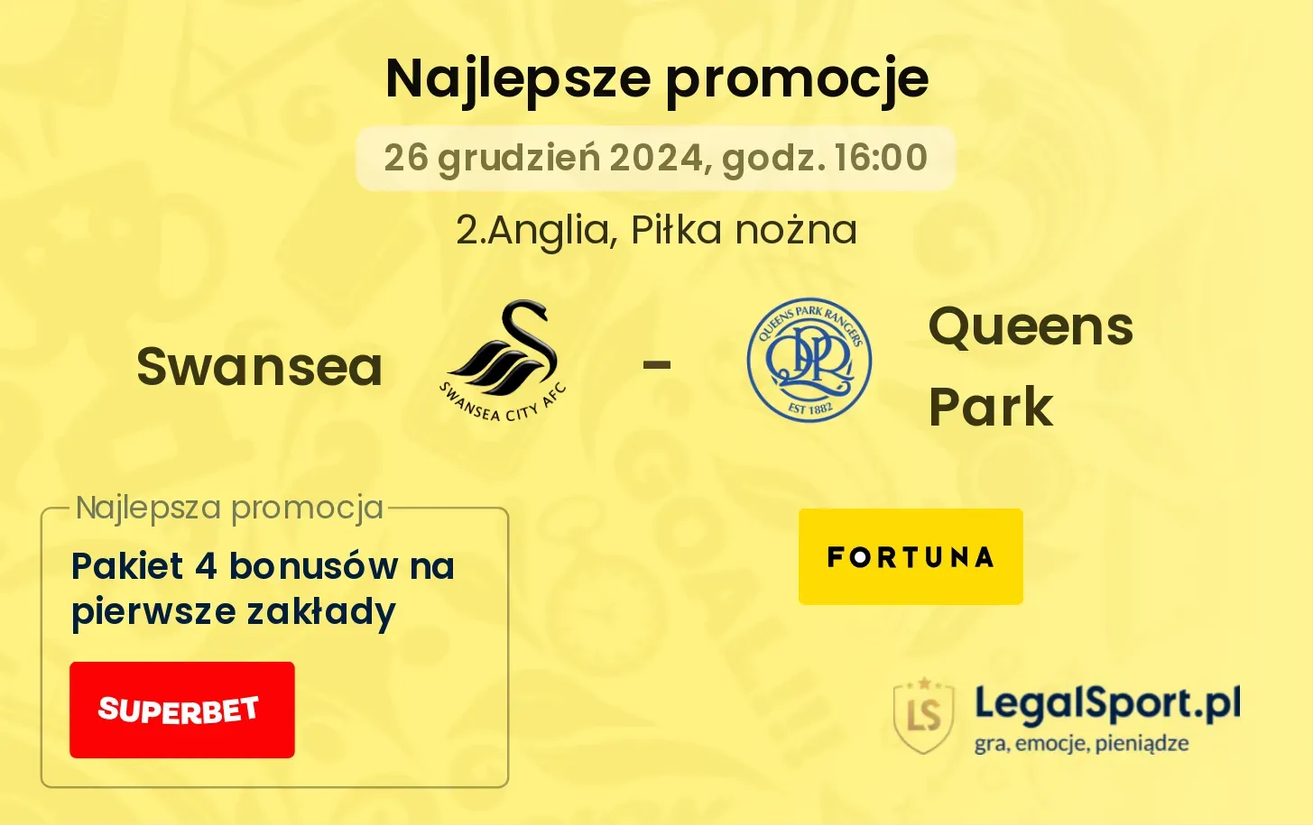 Swansea - Queens Park promocje bonusy na mecz