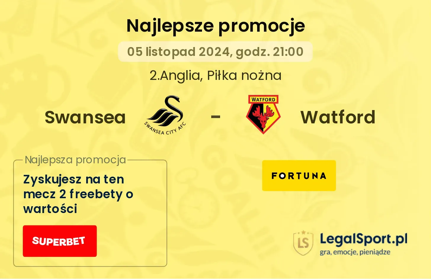 Swansea - Watford promocje u bukmacherów 05.11, 21:00