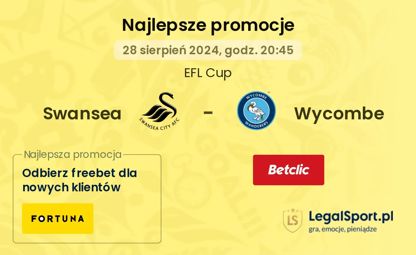 Swansea - Wycombe promocje bonusy na mecz