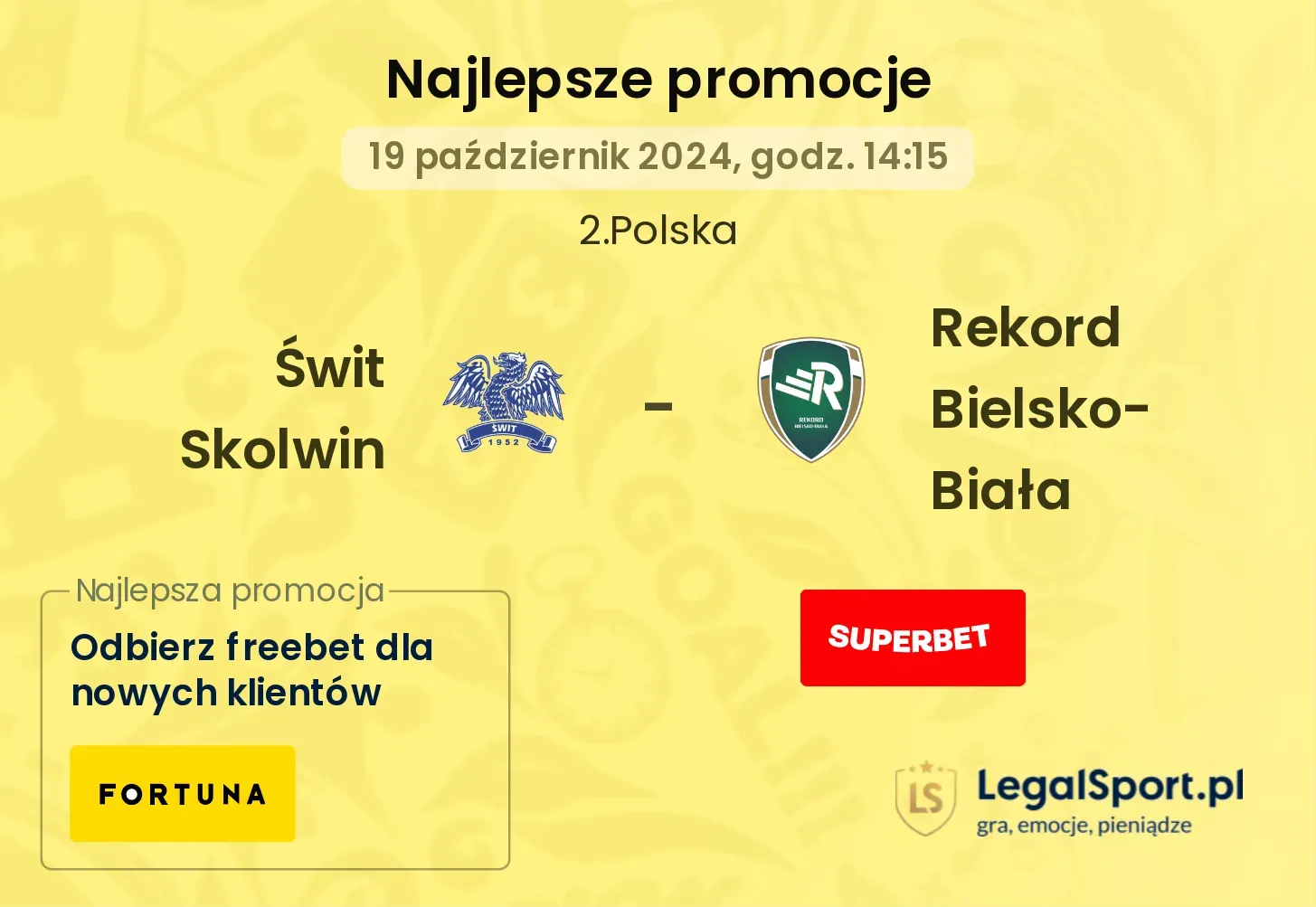 Świt Skolwin - Rekord Bielsko-Biała promocje bonusy na mecz