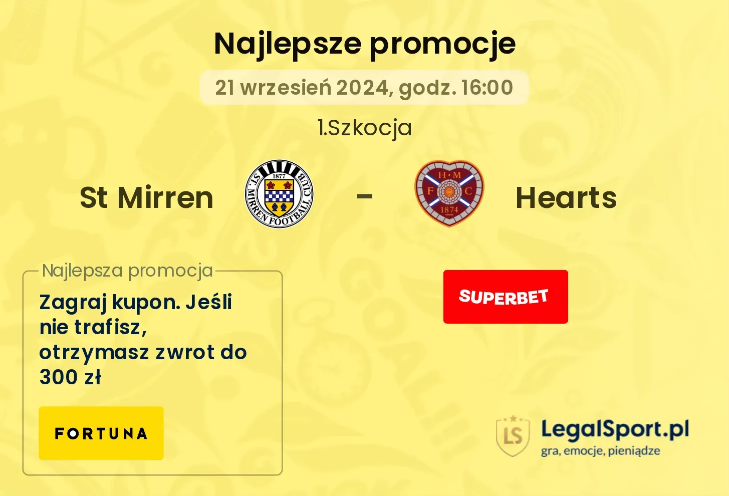 St Mirren - Hearts promocje bonusy na mecz