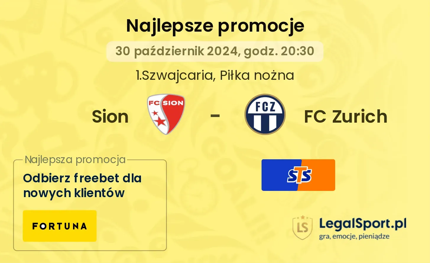 Sion - FC Zurich promocje bonusy na mecz