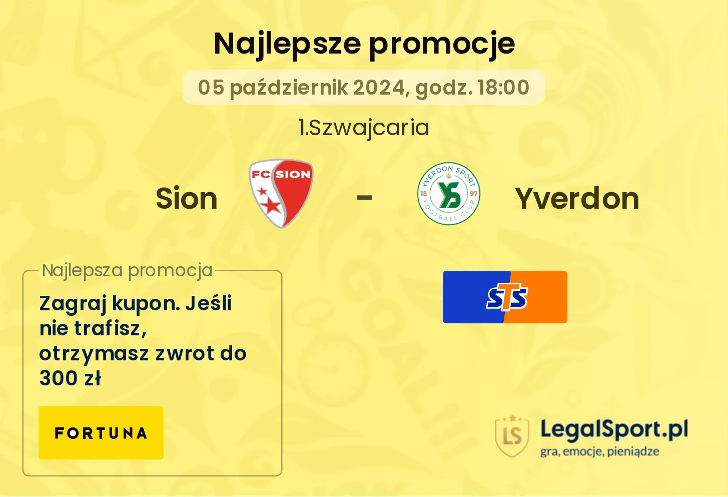 Sion - Yverdon promocje bonusy na mecz