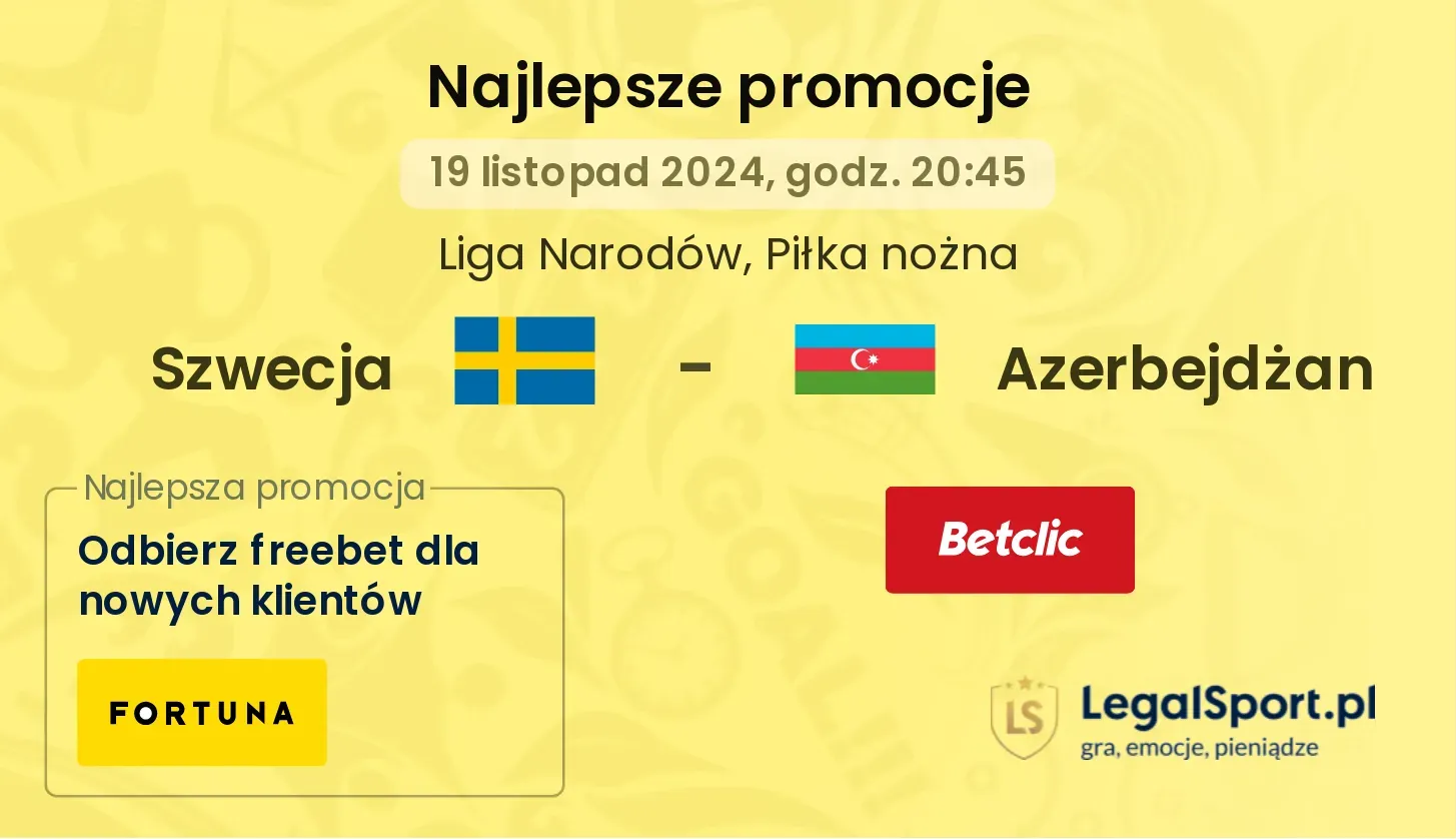 Szwecja - Azerbejdżan promocje bonusy na mecz