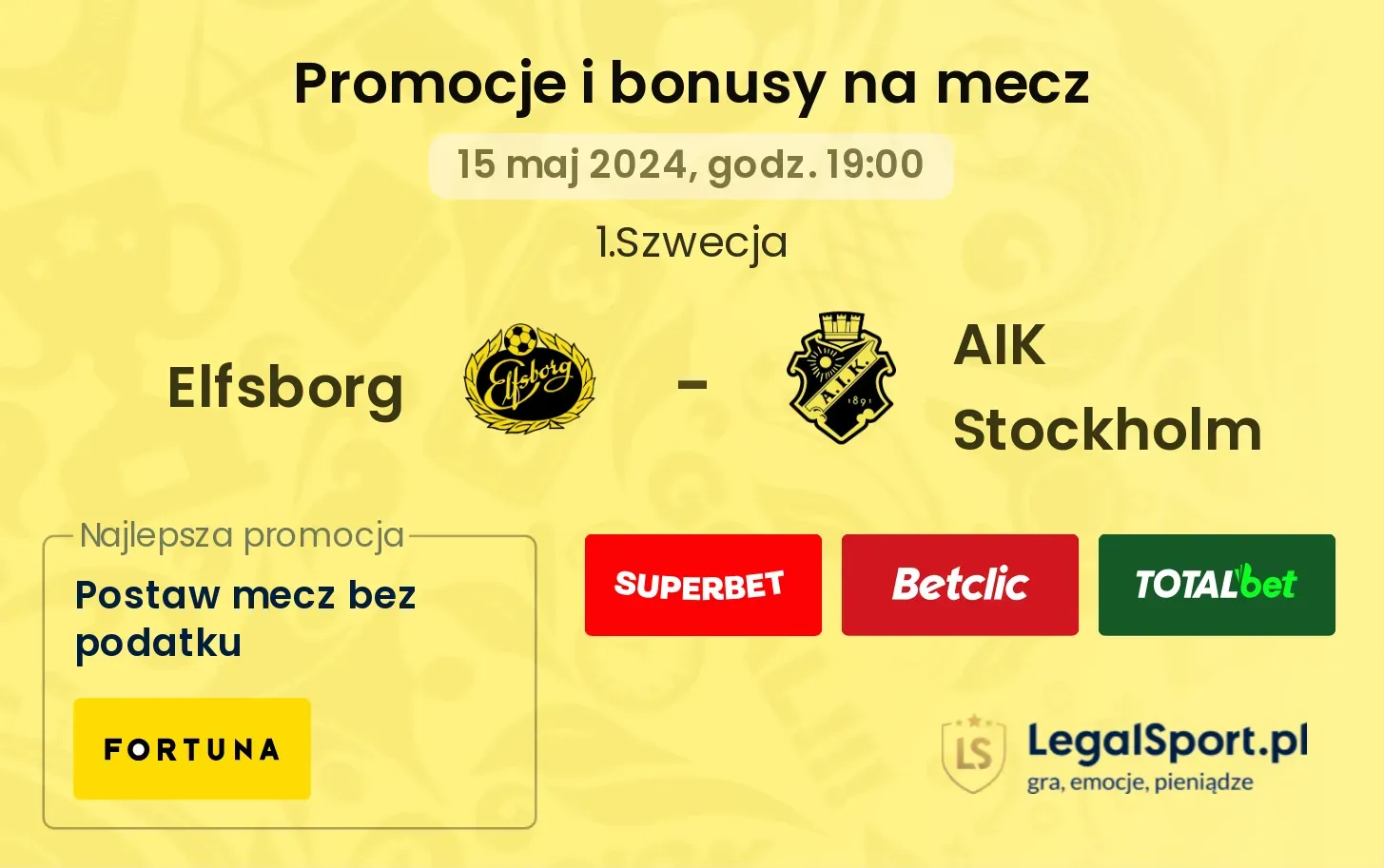 Elfsborg - AIK Stockholm promocje bonusy na mecz