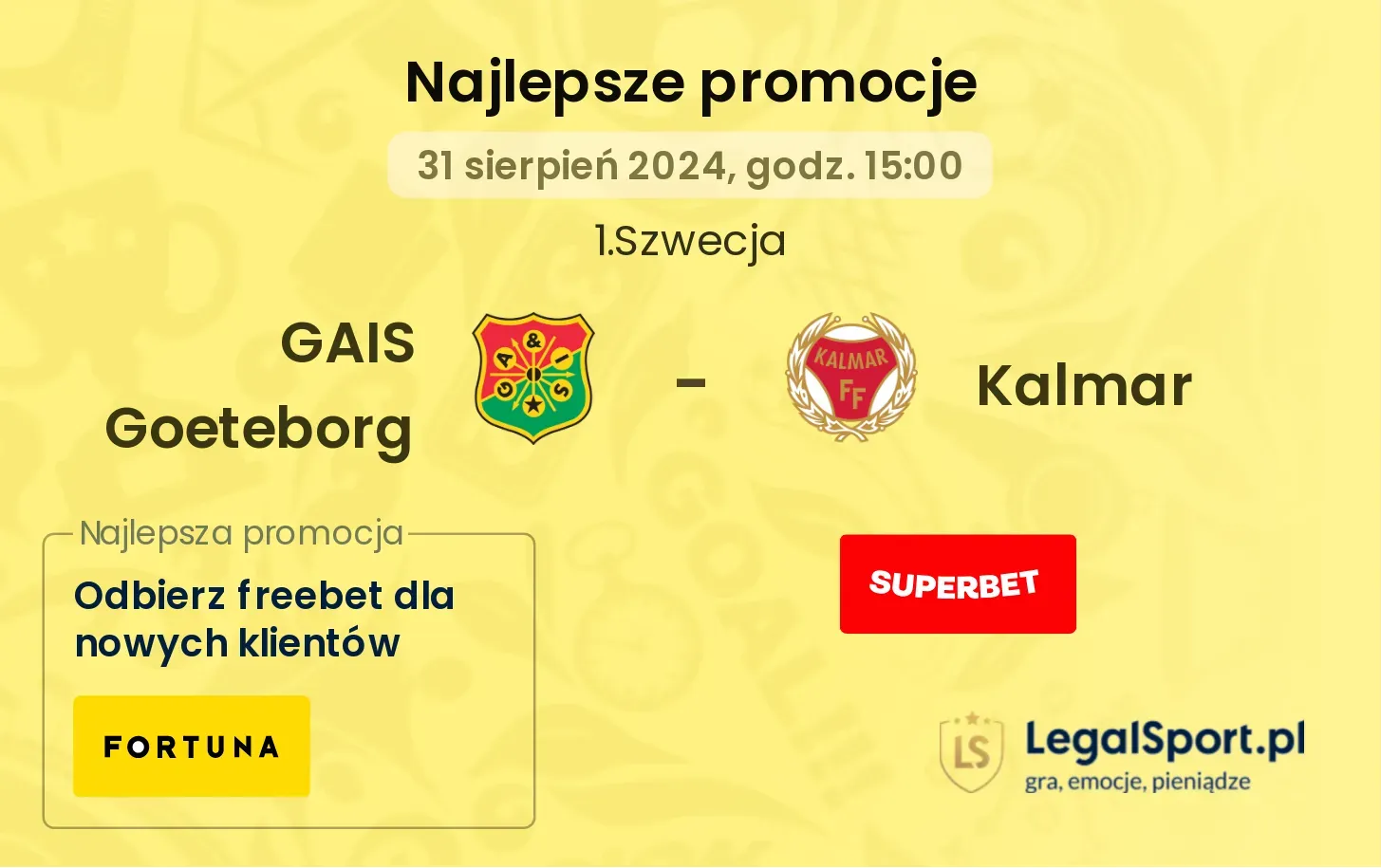 GAIS Goeteborg - Kalmar promocje bonusy na mecz