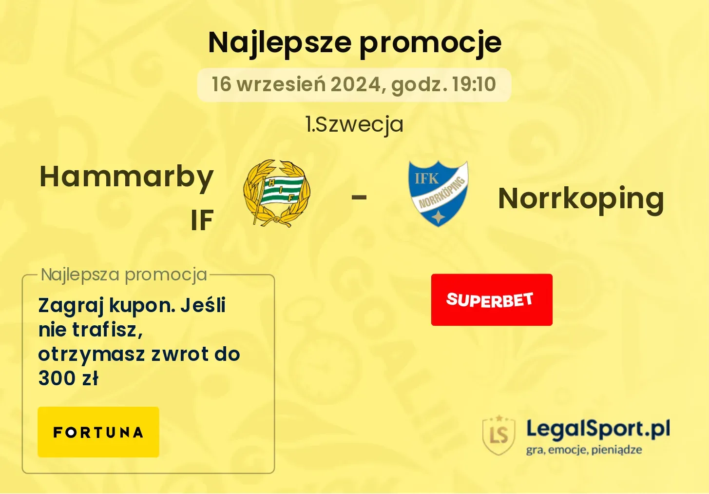 Hammarby IF - Norrkoping promocje bonusy na mecz