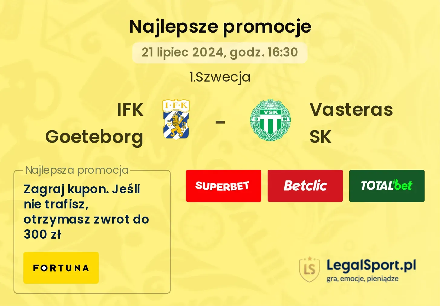 IFK Goeteborg - Vasteras SK promocje bonusy na mecz