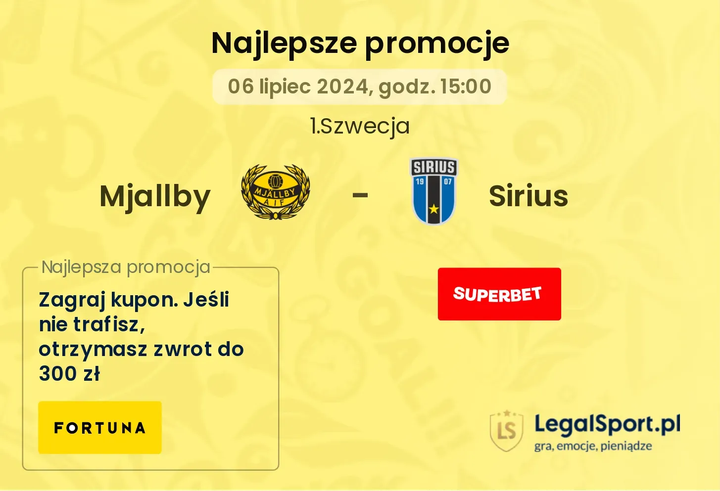 Mjallby - Sirius promocje bonusy na mecz