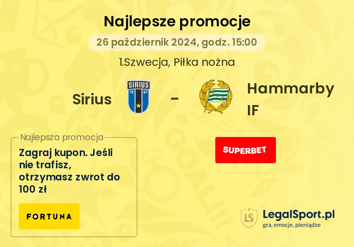 Sirius - Hammarby IF promocje bonusy na mecz